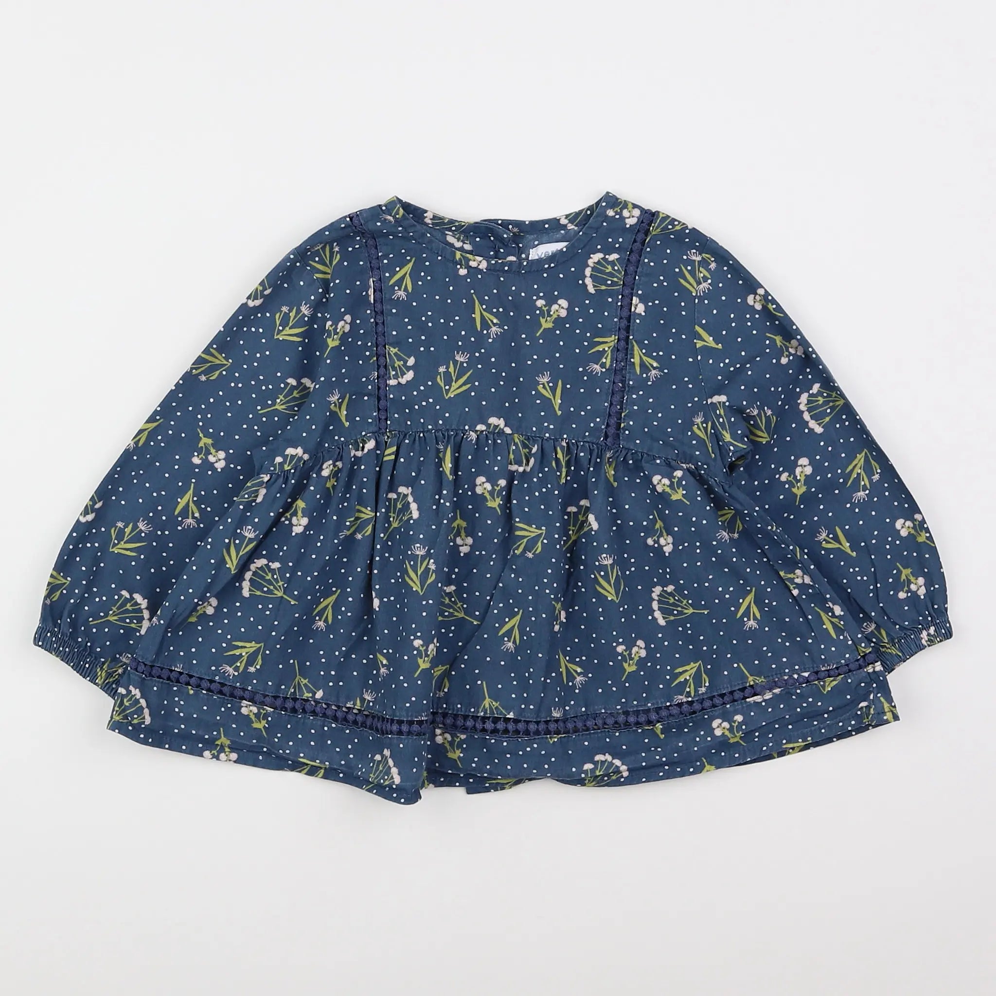 Vertbaudet - blouse bleu - 12 mois