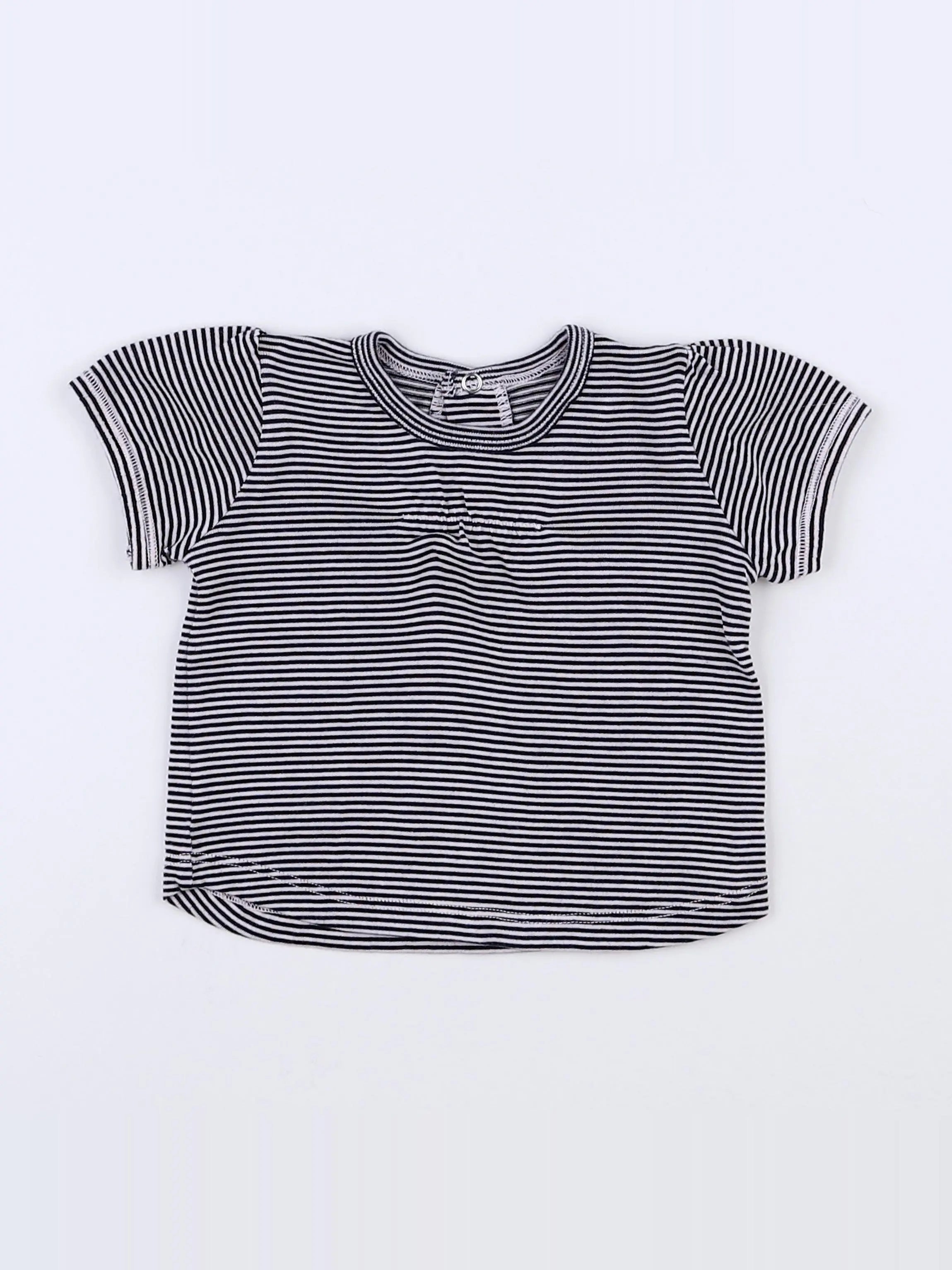 Petit Bateau - tee-shirt bleu, rose - 3 mois