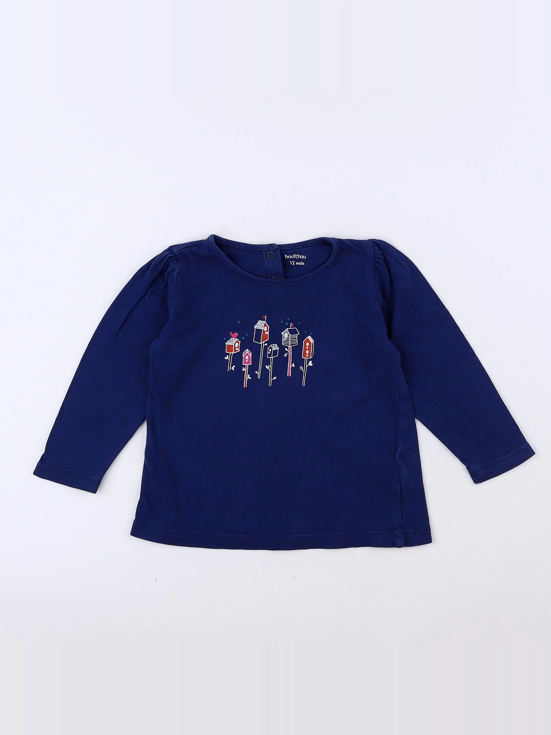 Boutchou - tee-shirt bleu - 12 mois