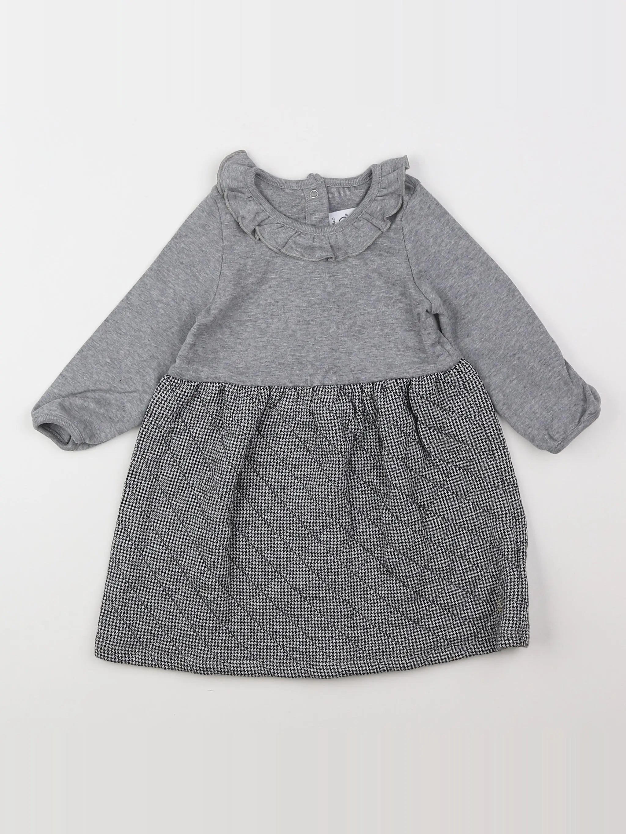 Petit Bateau - robe gris - 12 mois