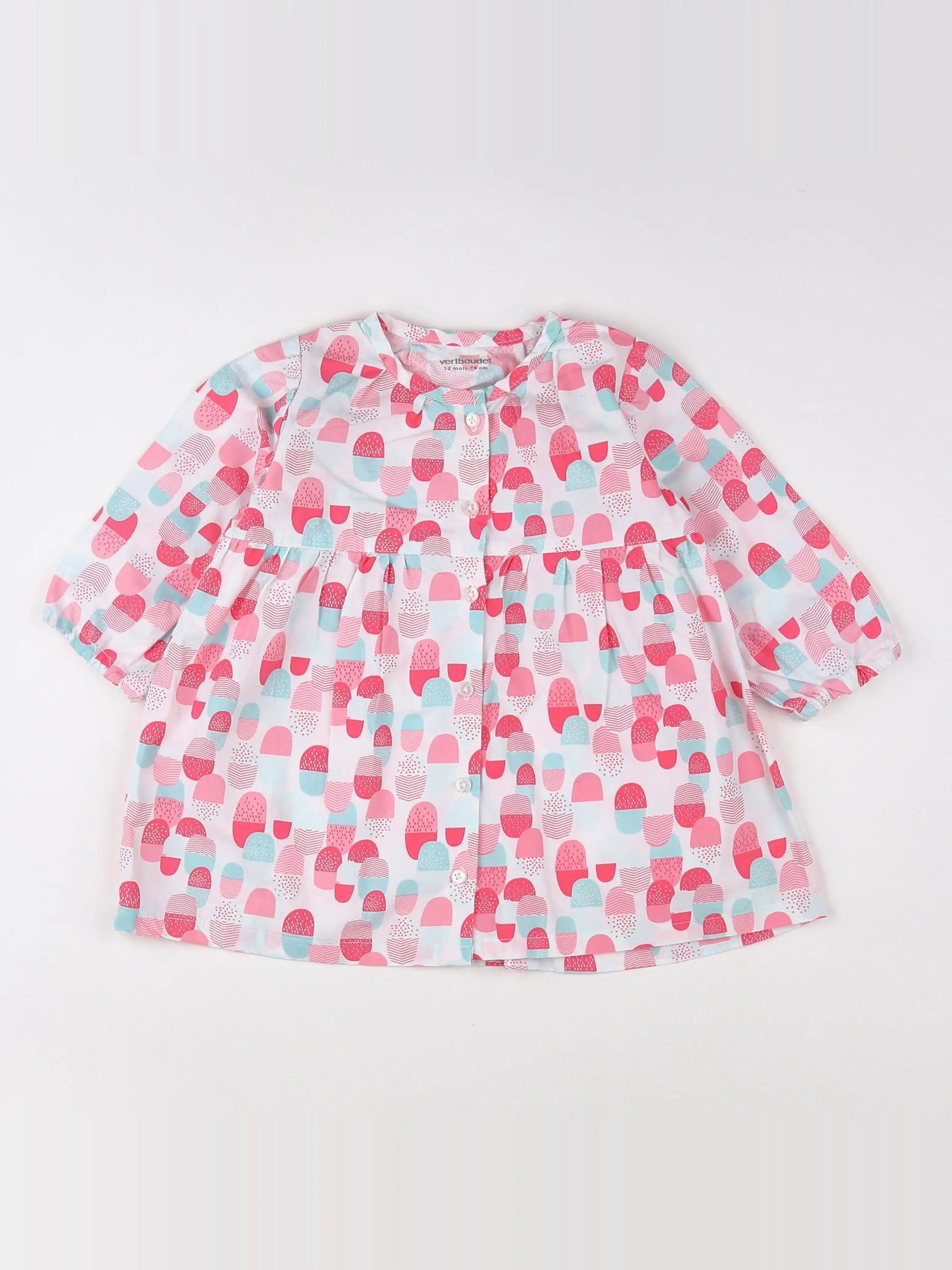 Vertbaudet - robe multicolore - 12 mois