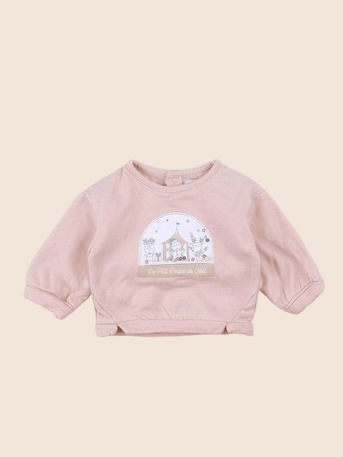 Vertbaudet - sweat rose - 3 mois