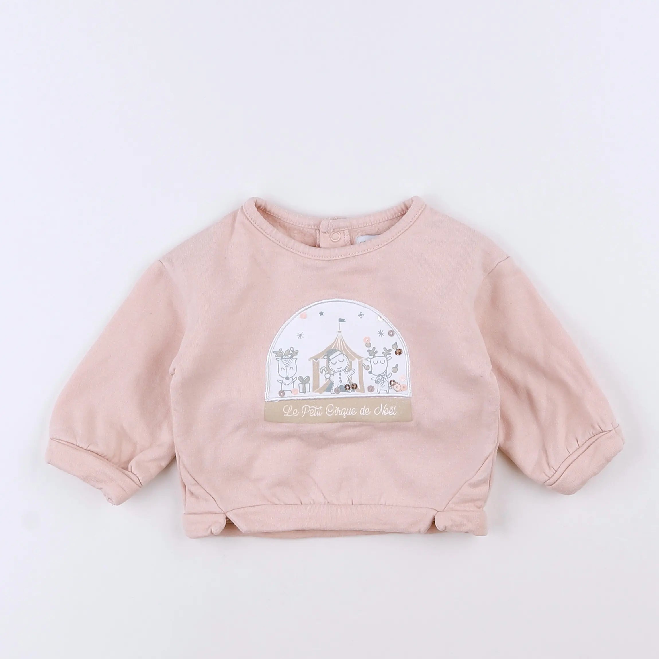 Vertbaudet - sweat rose - 3 mois