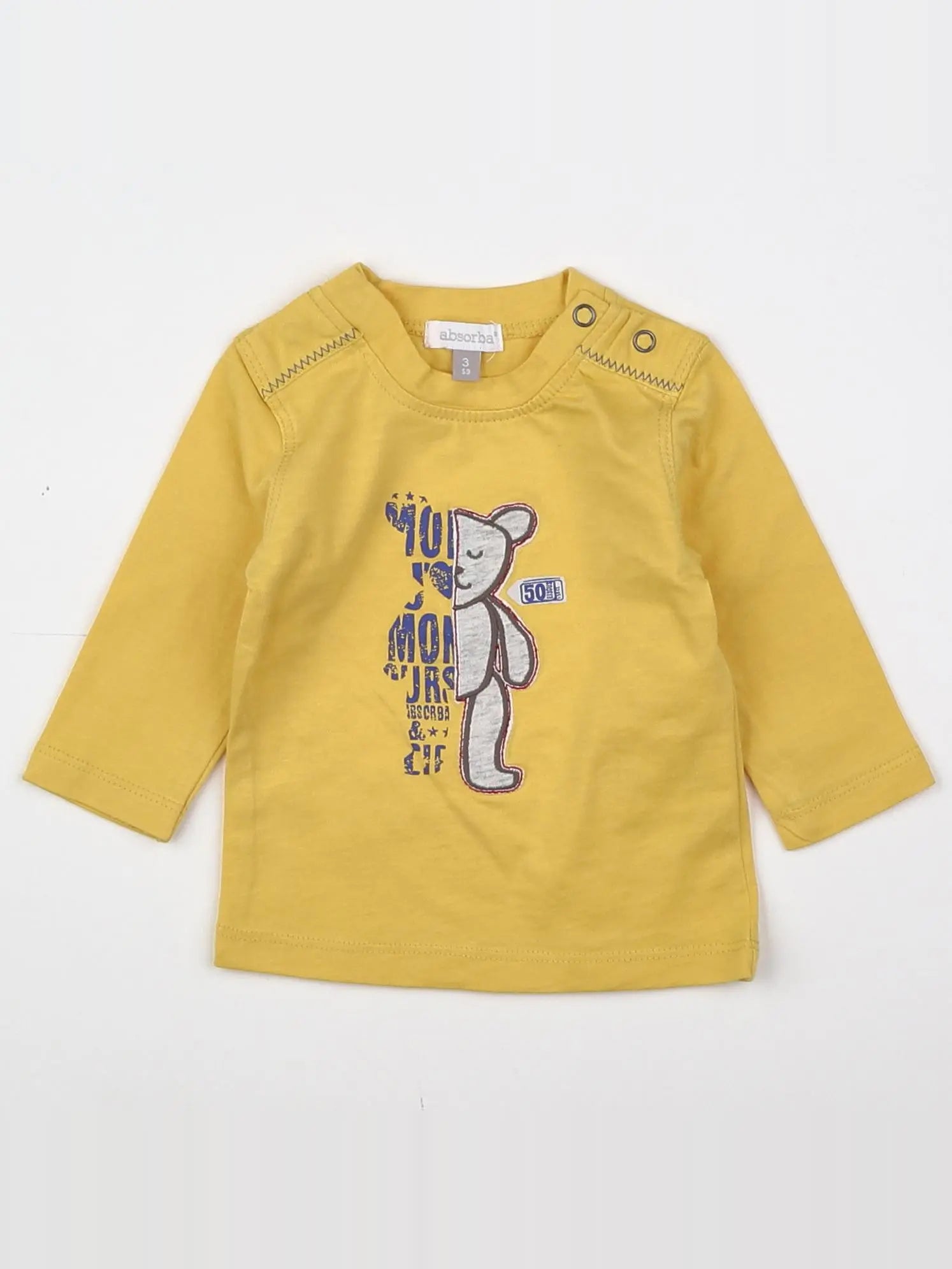 Absorba - tee-shirt jaune - 3 mois