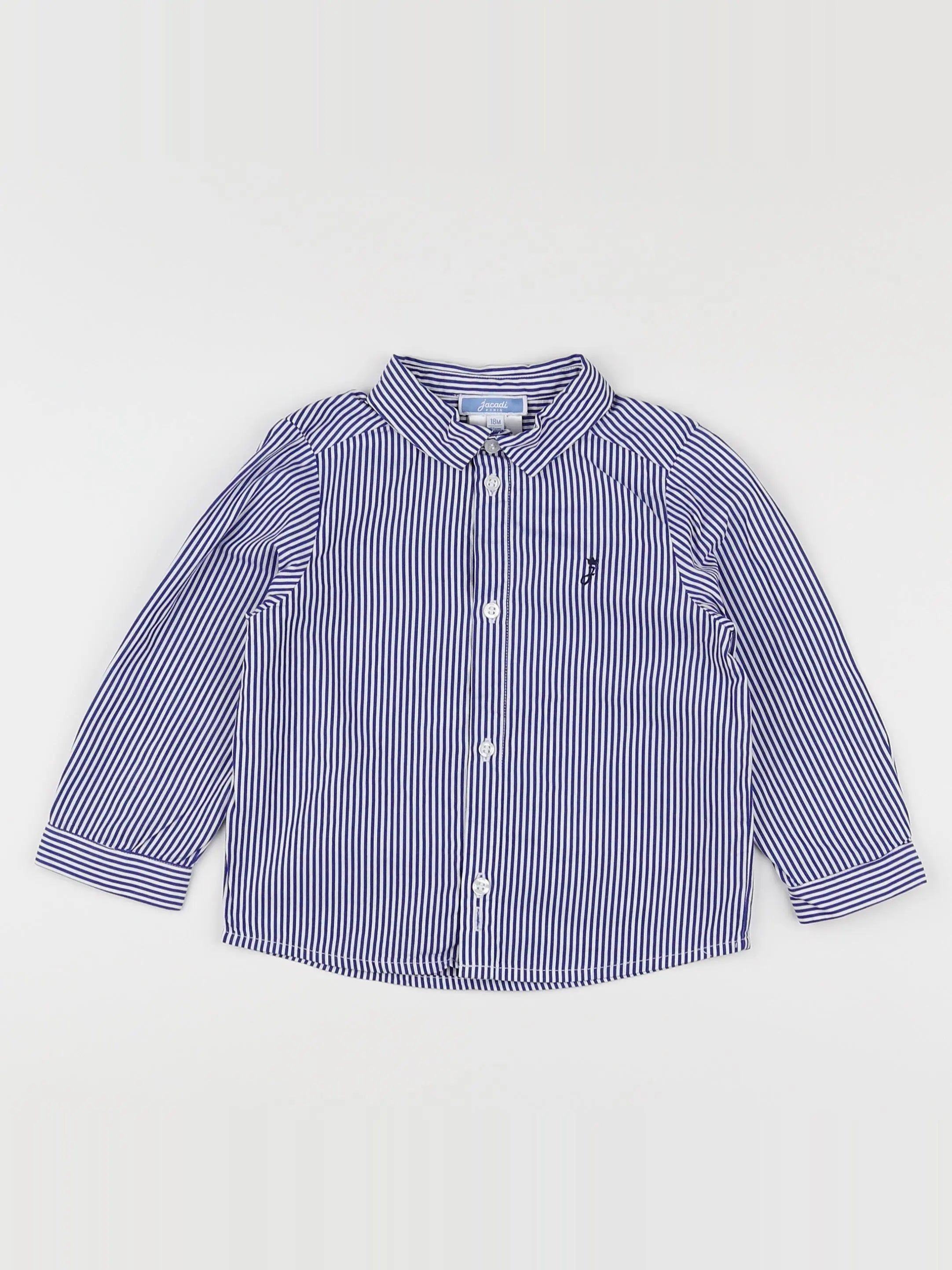 Jacadi - chemise blanc, bleu - 18 mois