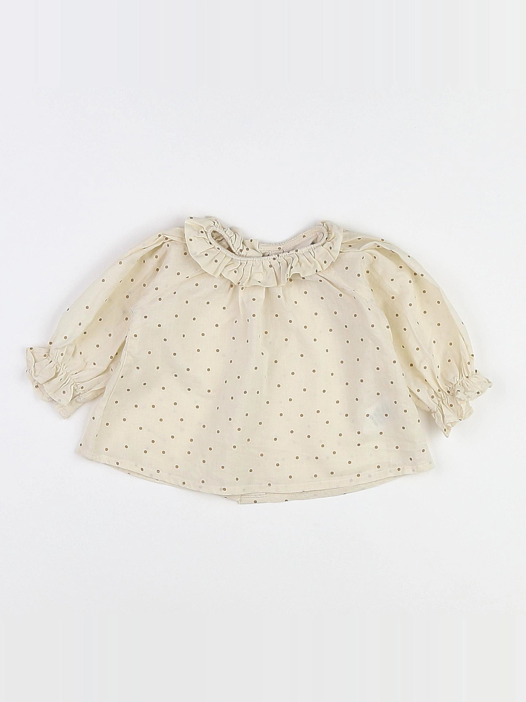 Louis Louise - blouse beige, or - 3 mois