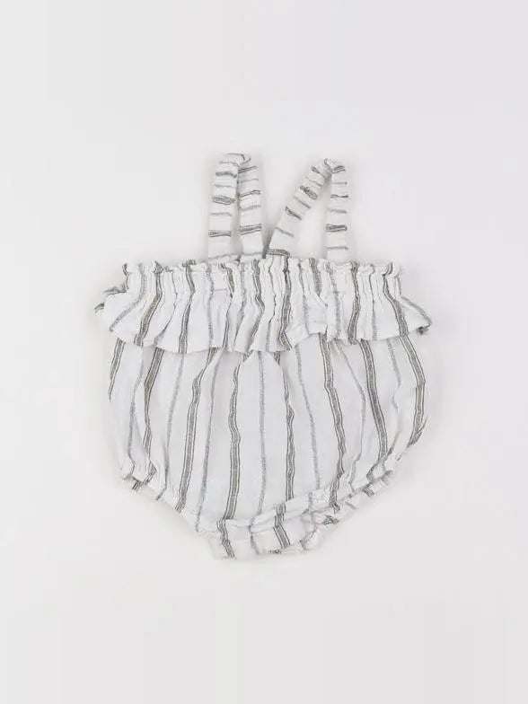 Vertbaudet - combinaison blanc, gris - 3 mois