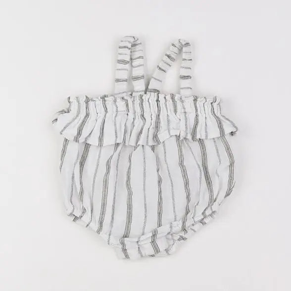 Vertbaudet - combinaison blanc, gris - 3 mois