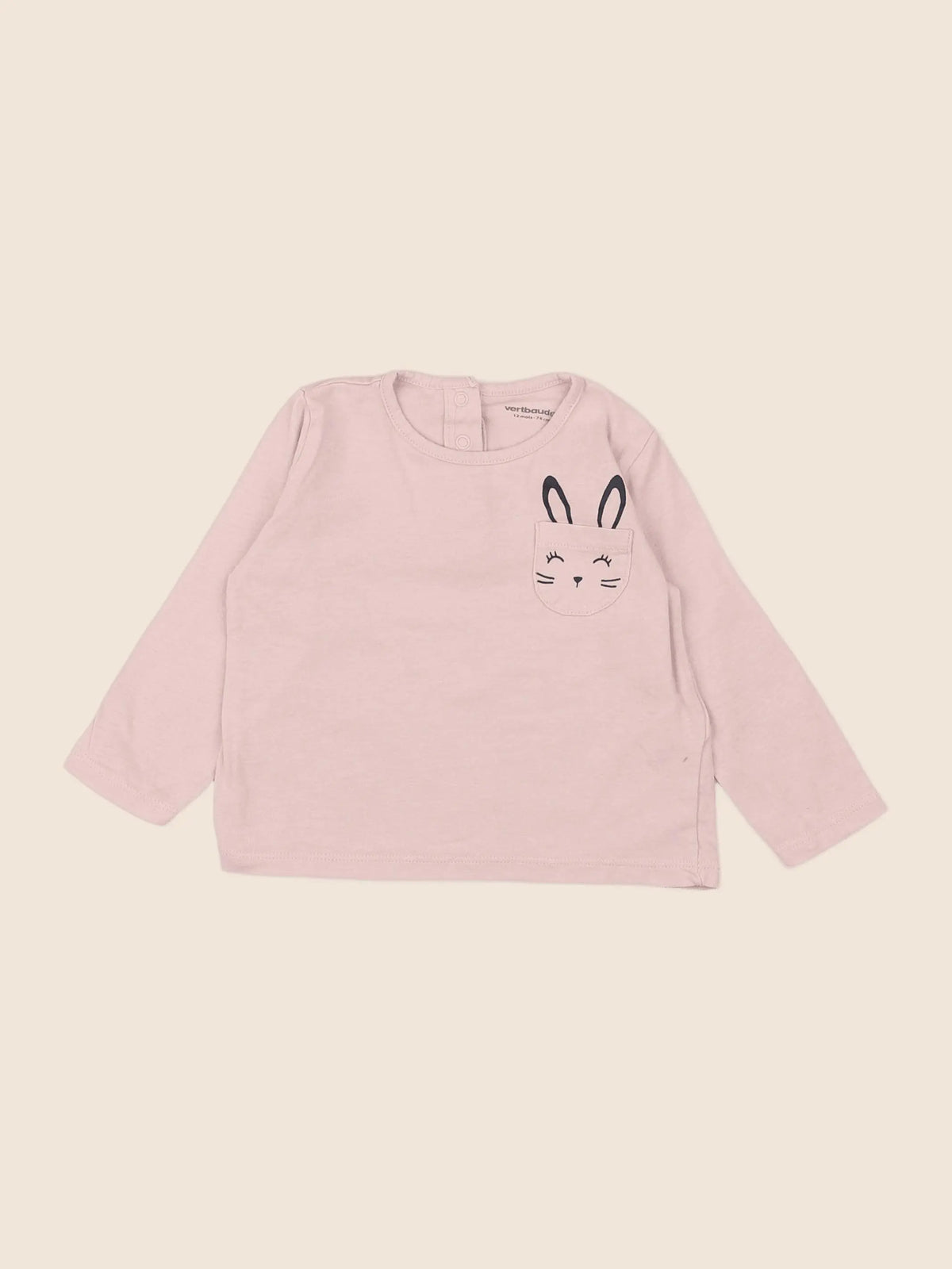 Vertbaudet - tee-shirt rose - 12 mois