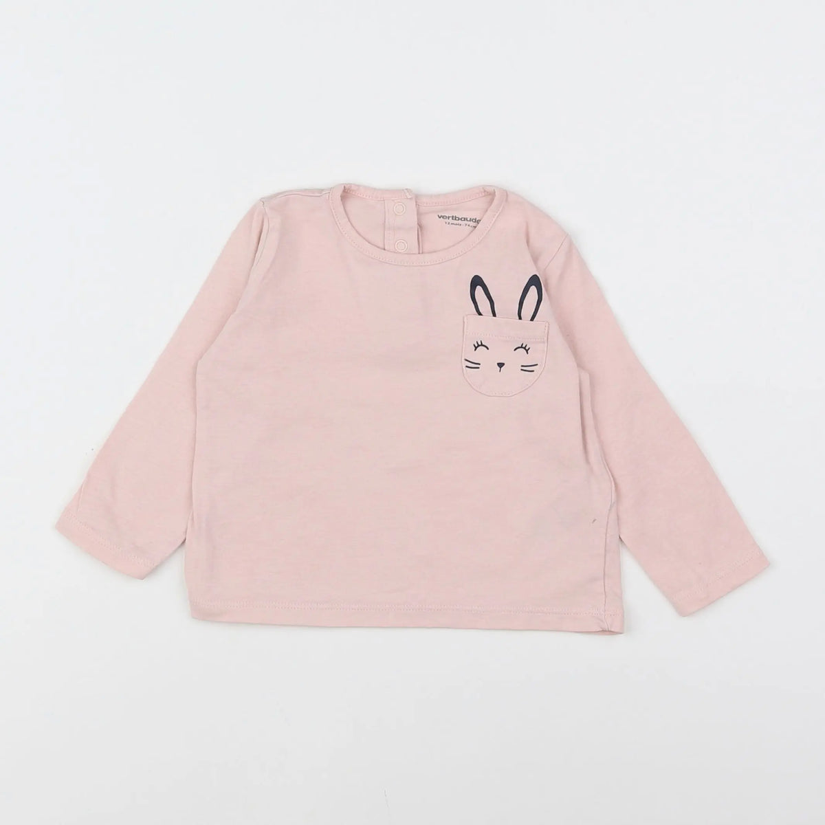 Vertbaudet - tee-shirt rose - 12 mois