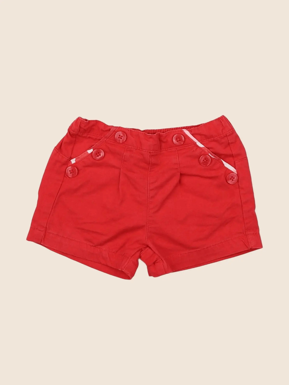 Vertbaudet - short rouge - 12 mois