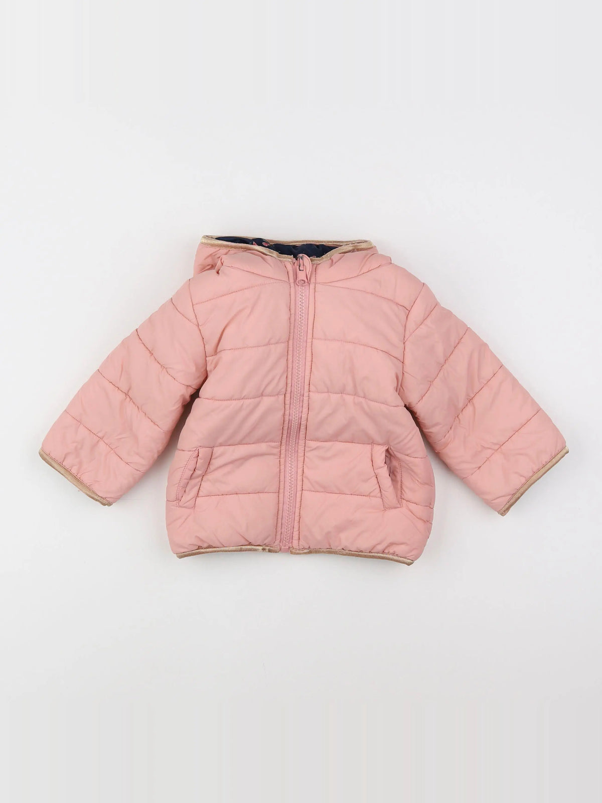 Vertbaudet - doudoune réversible rose - 12 mois