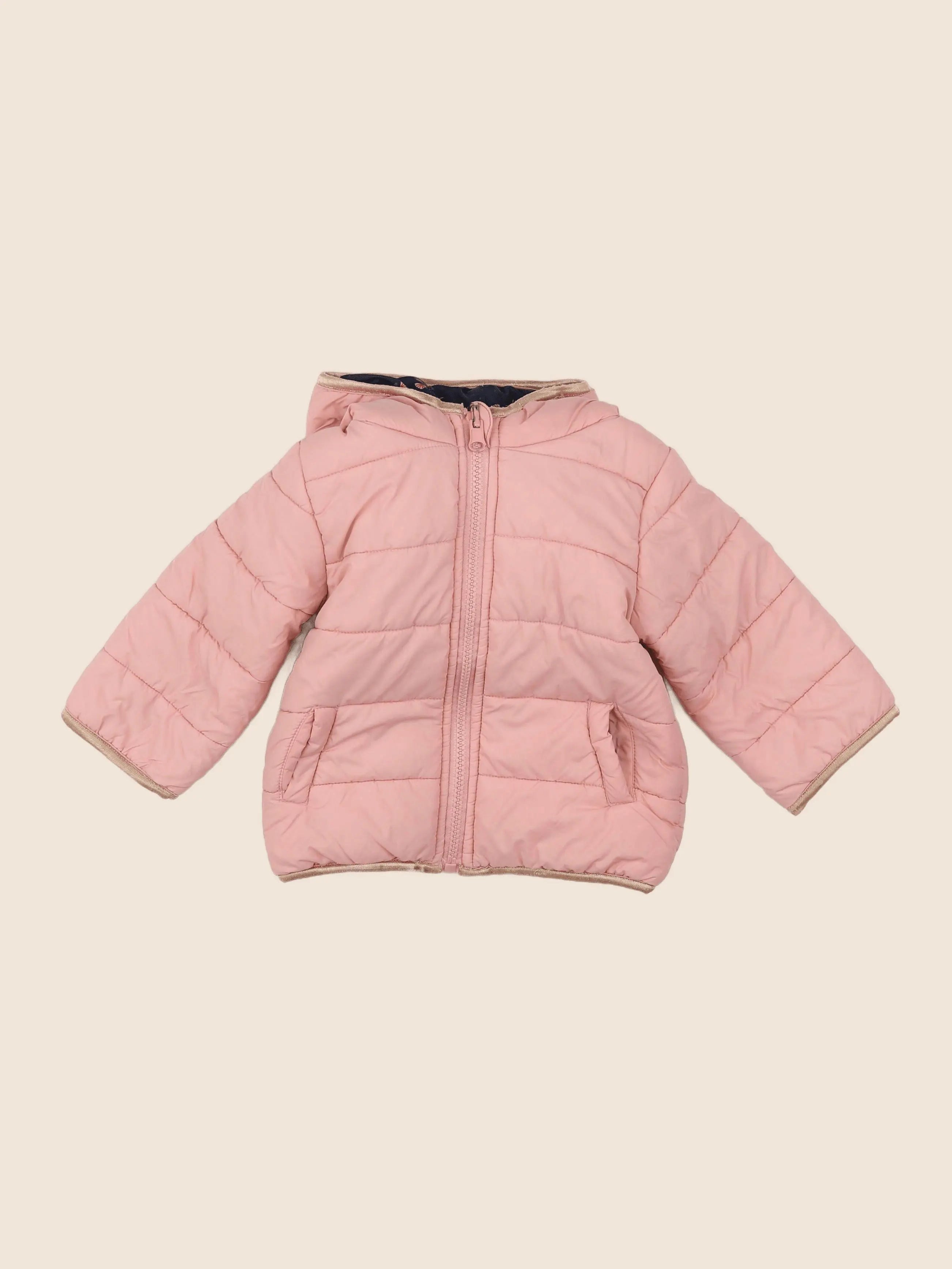 Vertbaudet - doudoune réversible rose - 12 mois