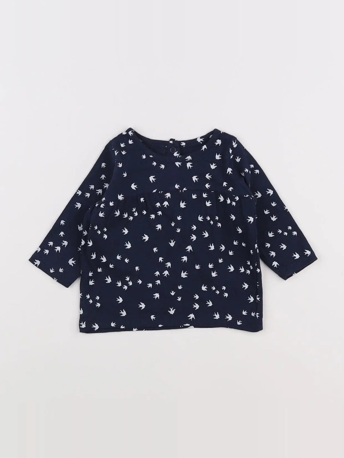 Vertbaudet - tee-shirt blanc, bleu - 3 mois