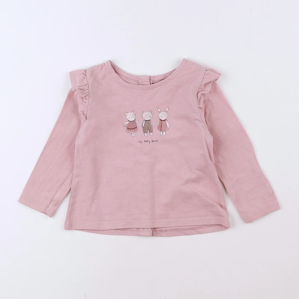 Vertbaudet - tee-shirt rose - 9 mois