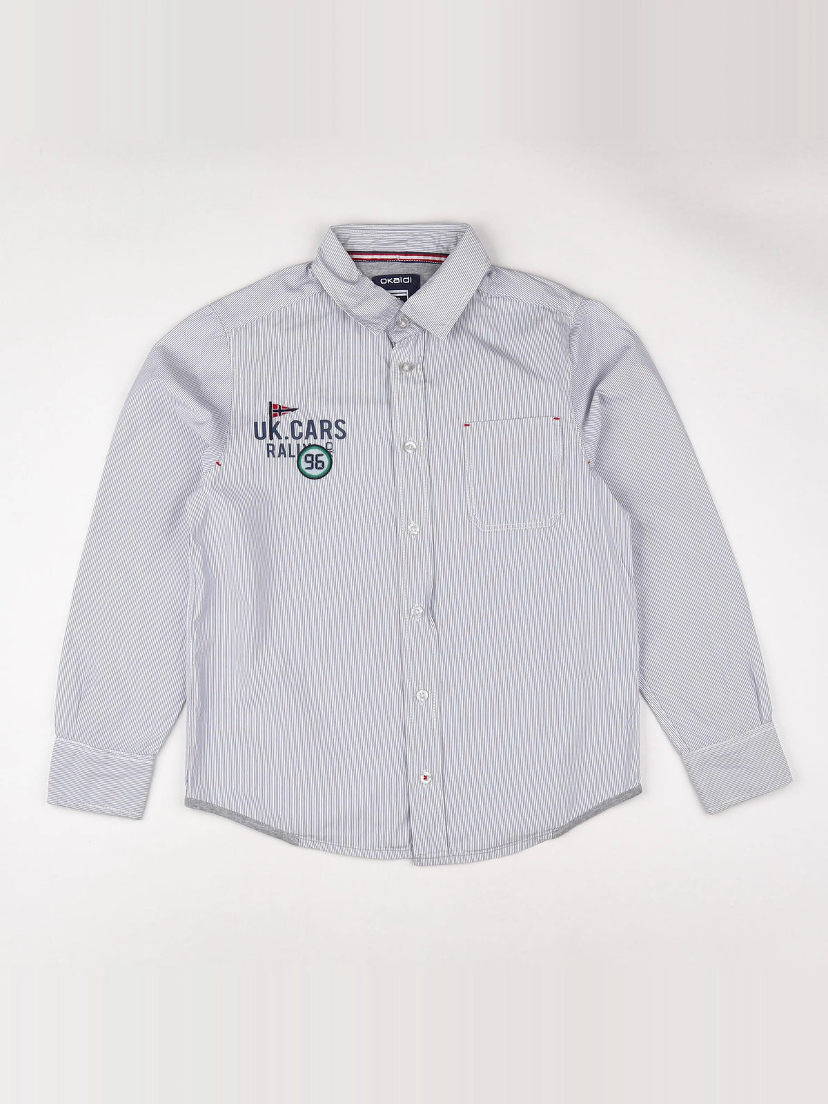 Okaidi - chemise blanc, bleu - 10 ans