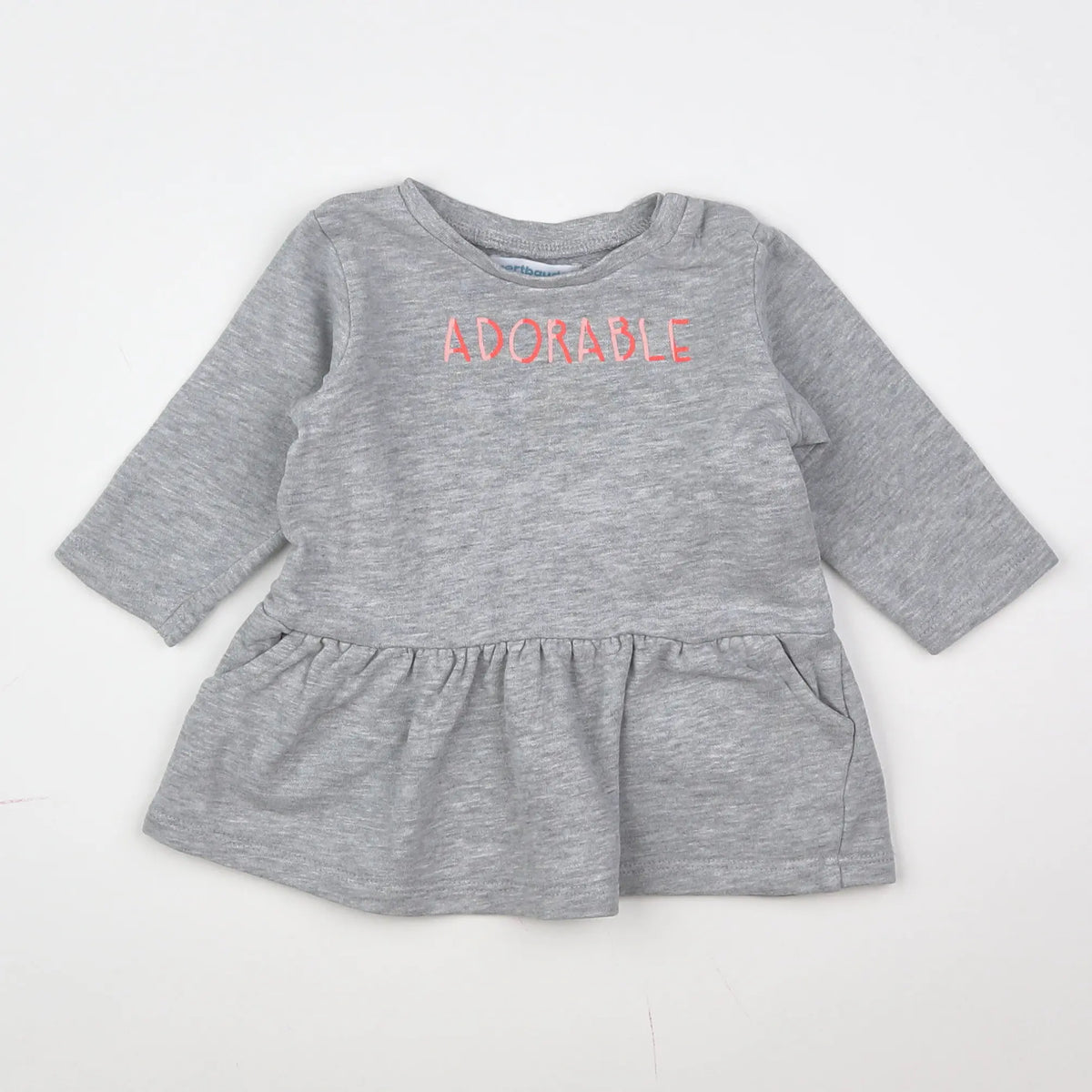 Vertbaudet - robe gris - 6 mois