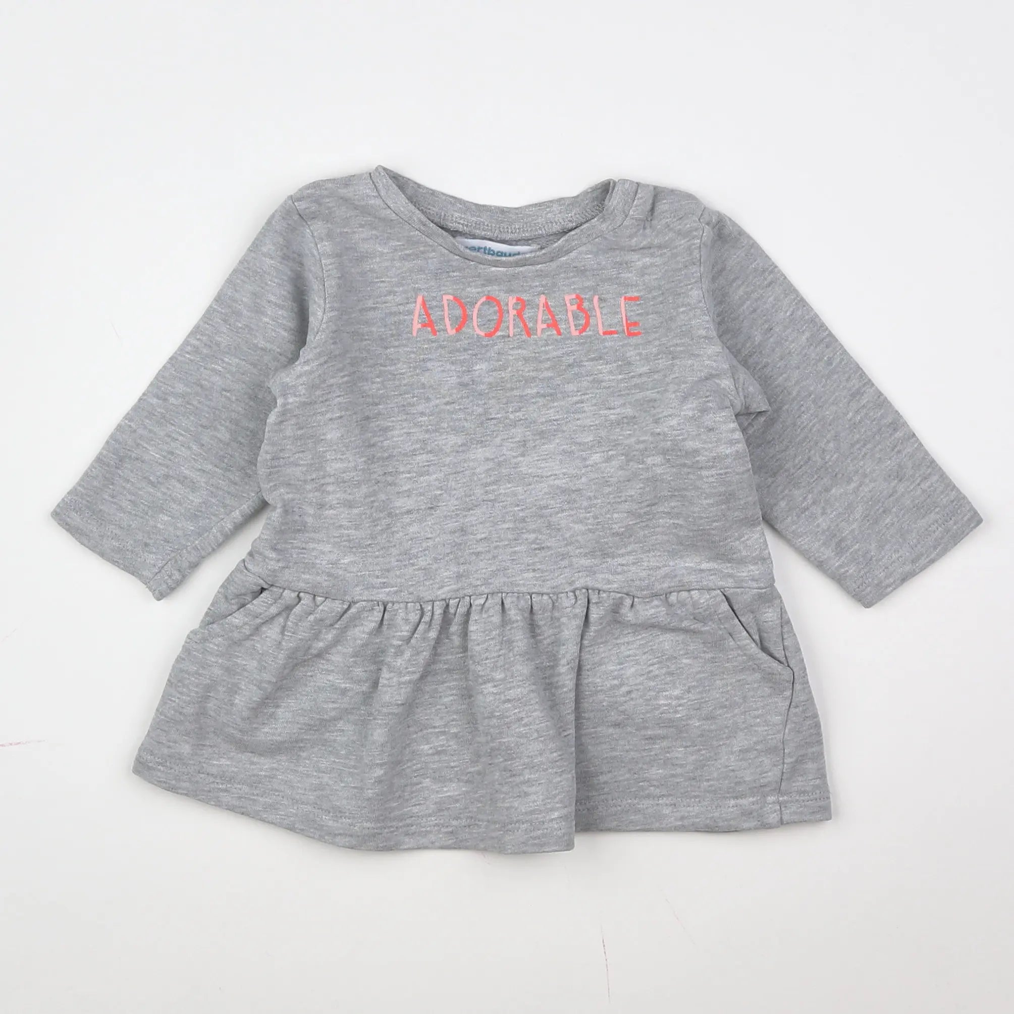 Vertbaudet - robe gris - 6 mois