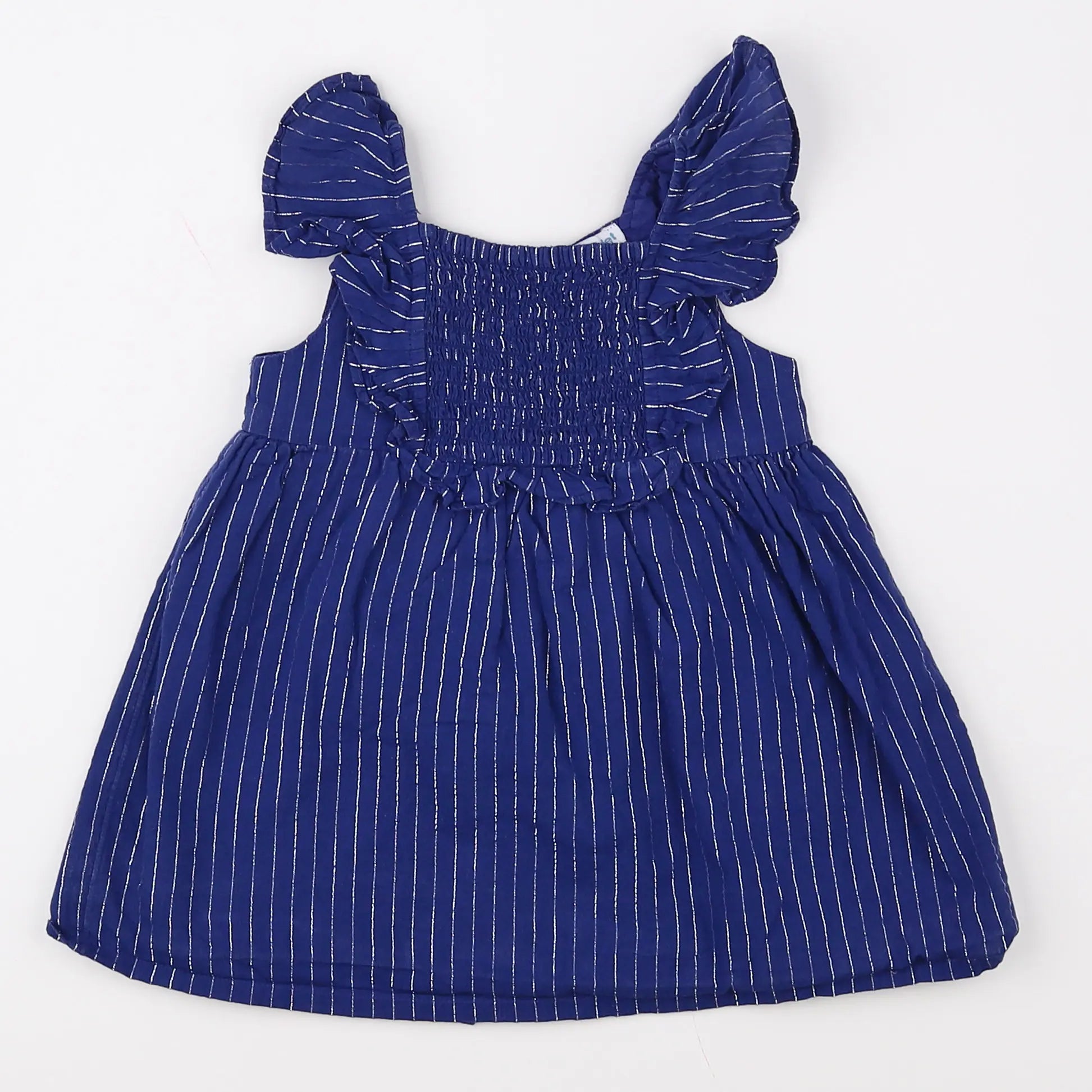 Vertbaudet - robe bleu, argent - 12 mois