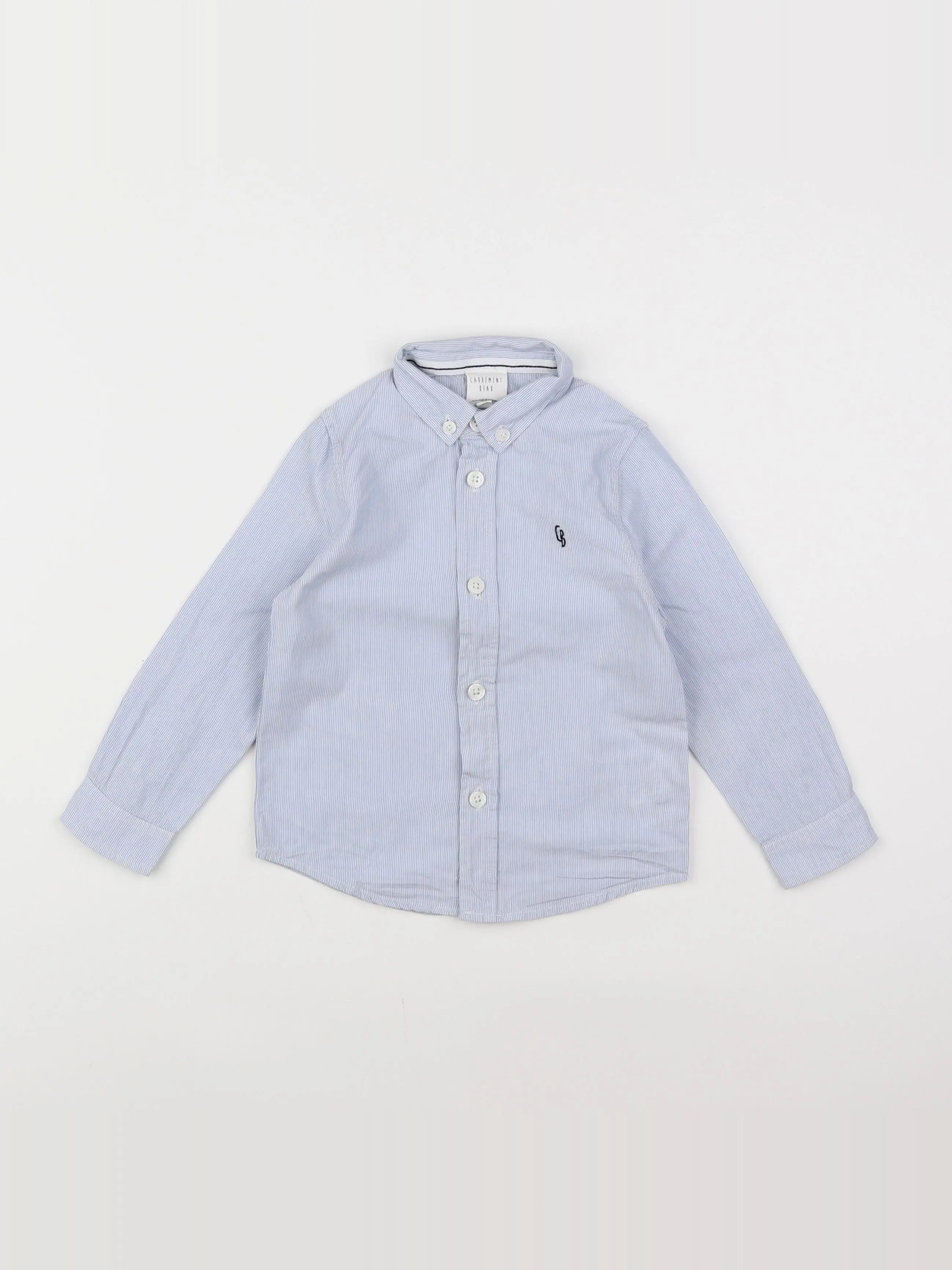 Carrément Beau - chemise blanc, bleu - 3 ans
