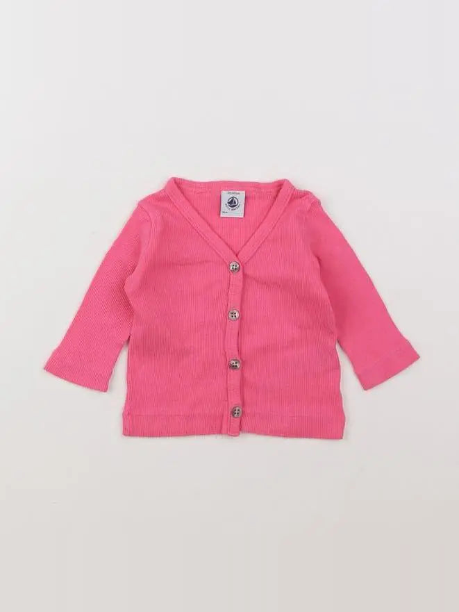 Petit Bateau - gilet rose - 3 mois
