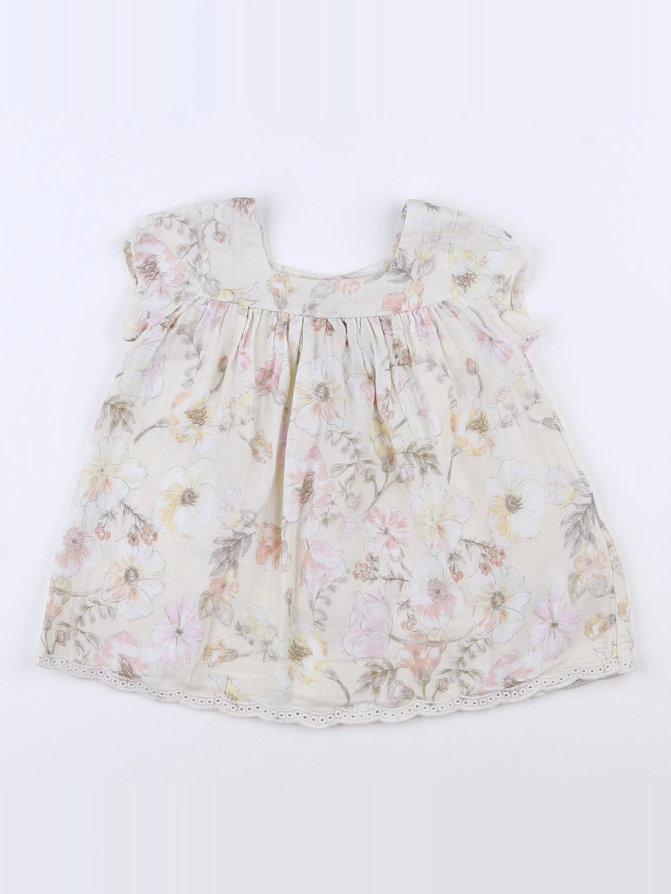 Vertbaudet - robe beige - 9 mois