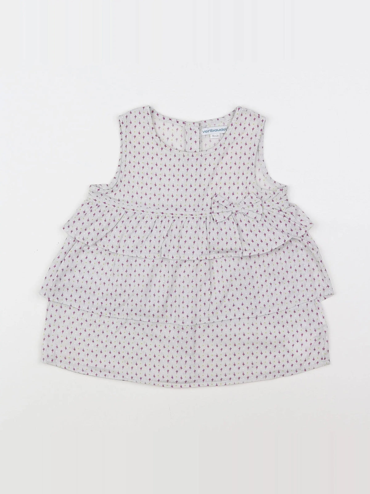 Vertbaudet - robe gris, violet - 2 ans