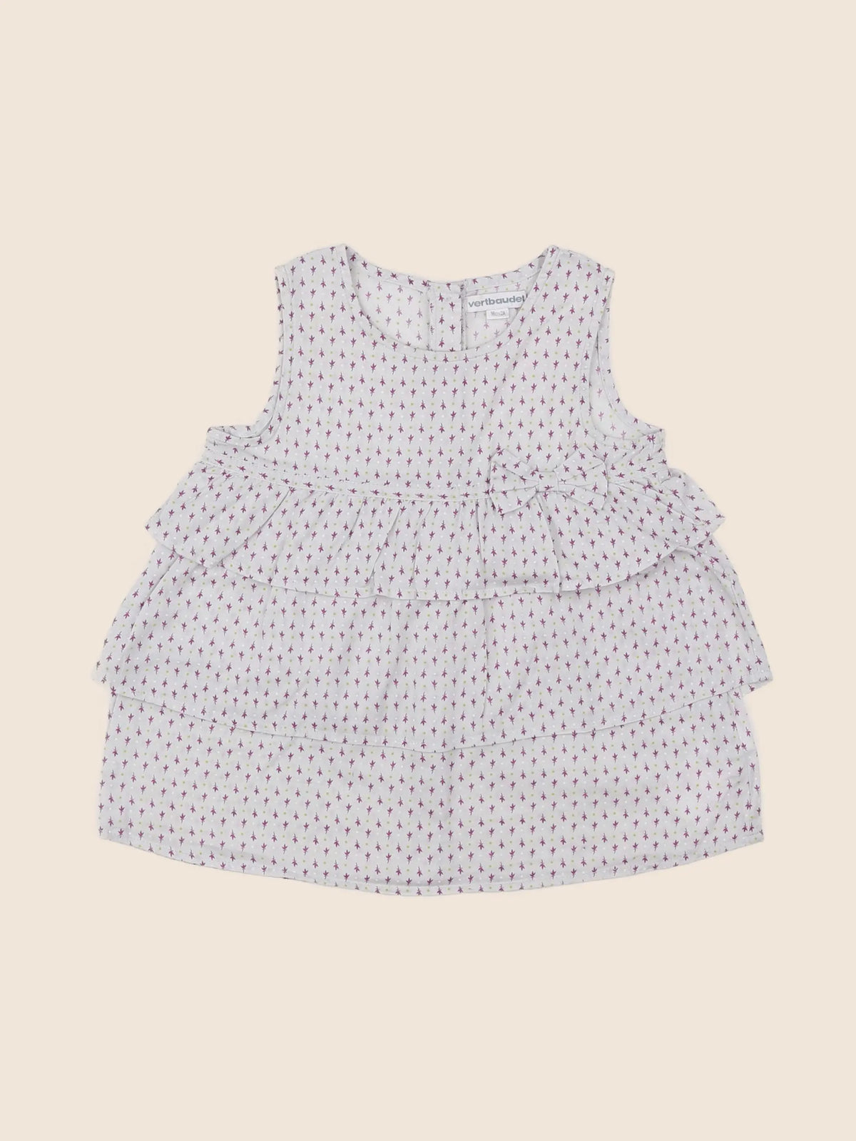 Vertbaudet - robe gris, violet - 2 ans