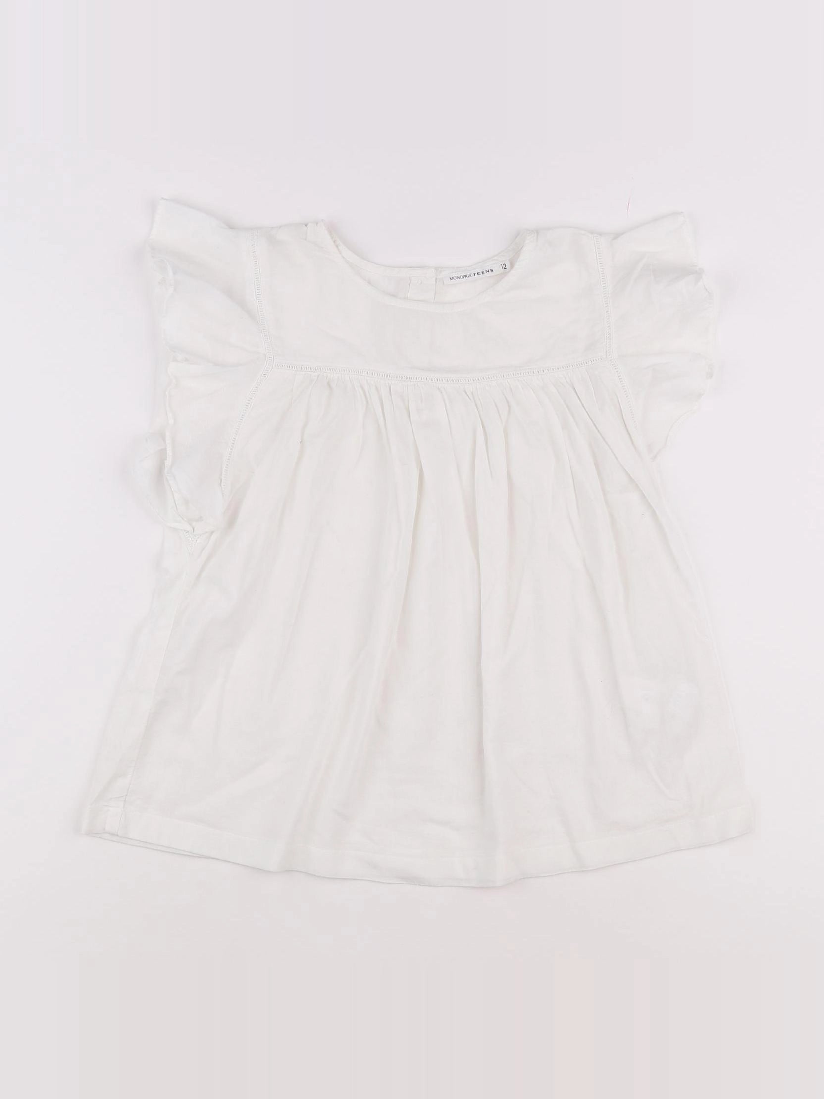 Monoprix - blouse blanc - 12 ans