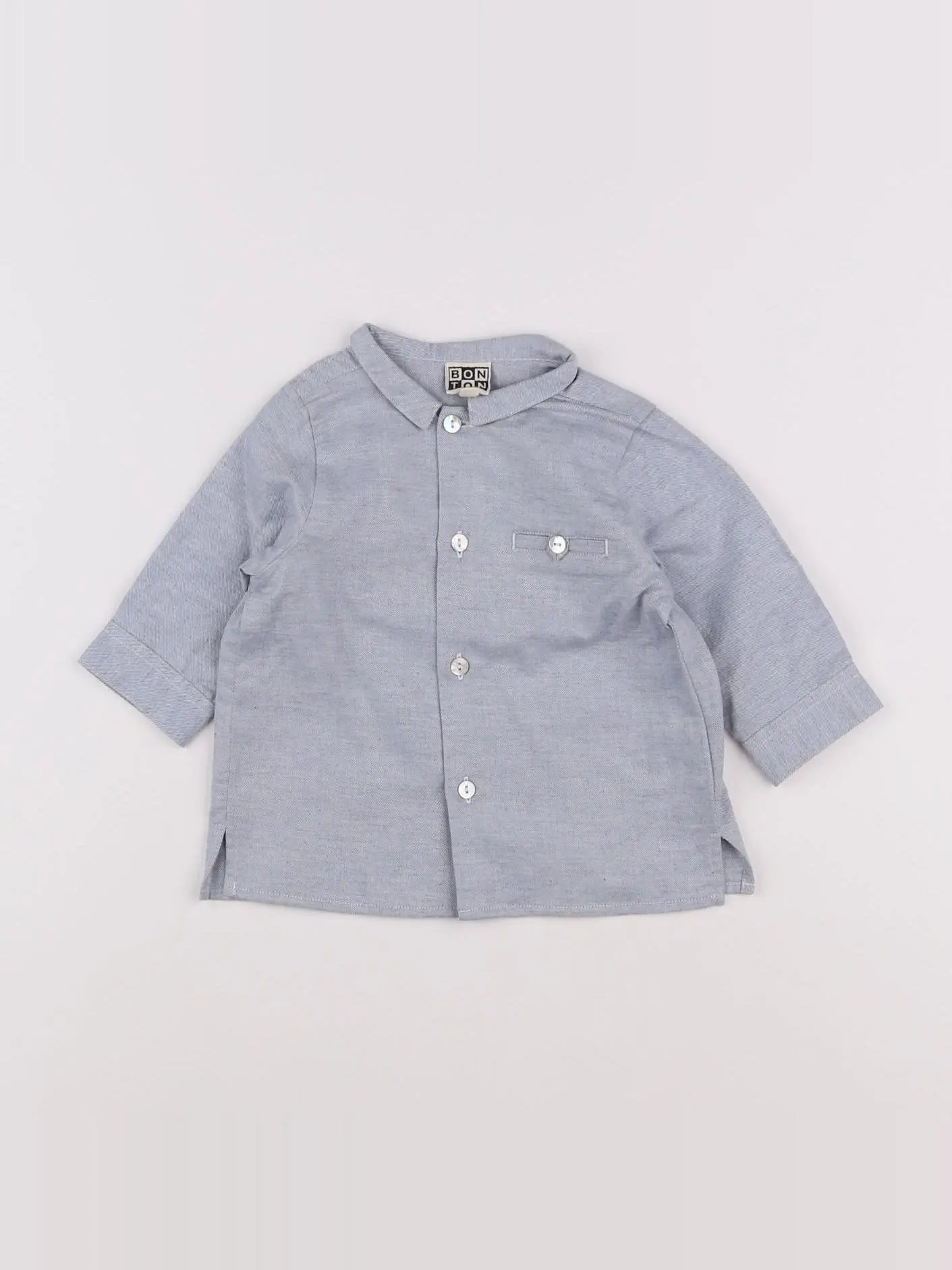 Bonton - chemise bleu - 6 mois
