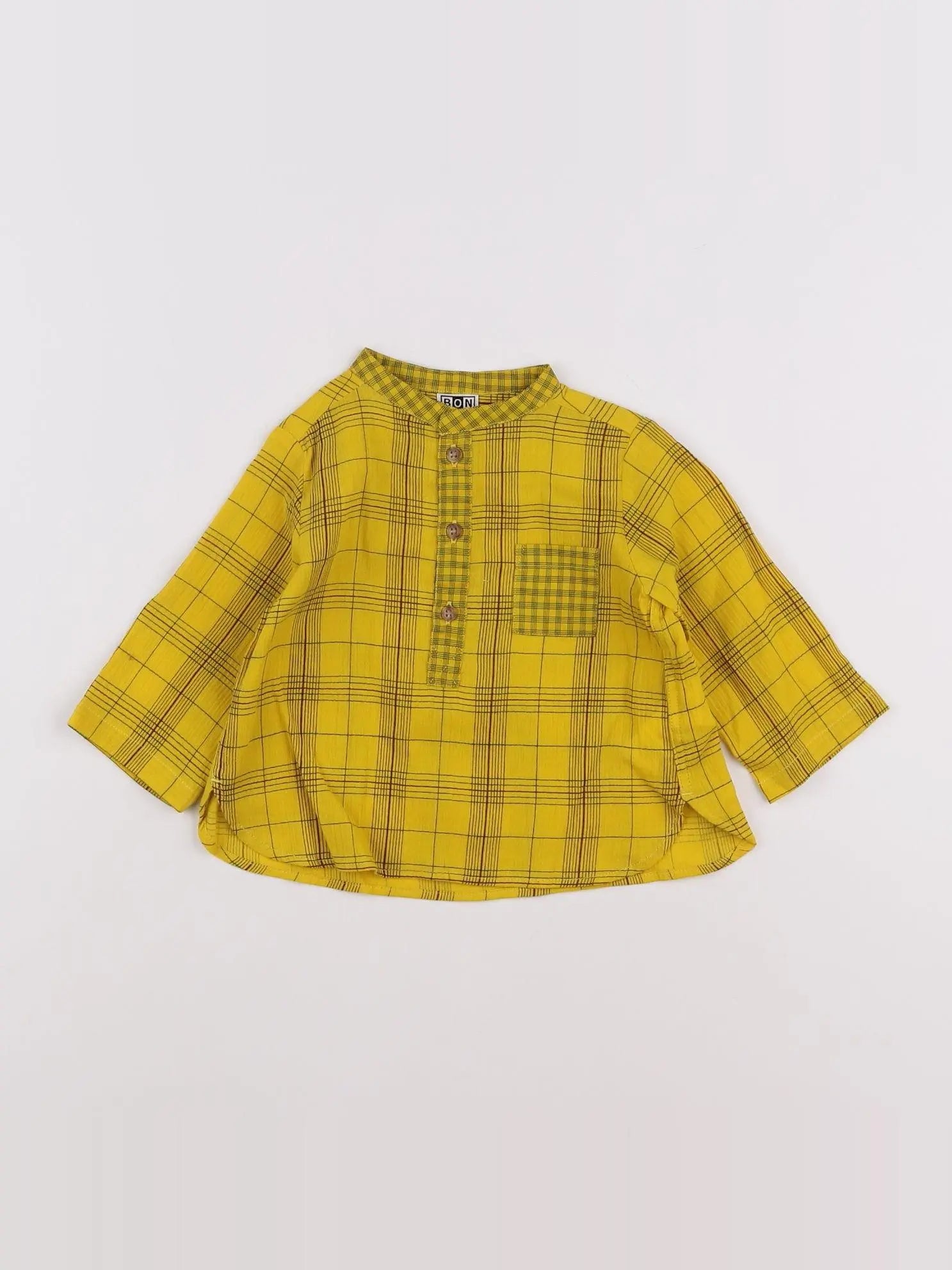 Bonton - chemise jaune - 6 mois