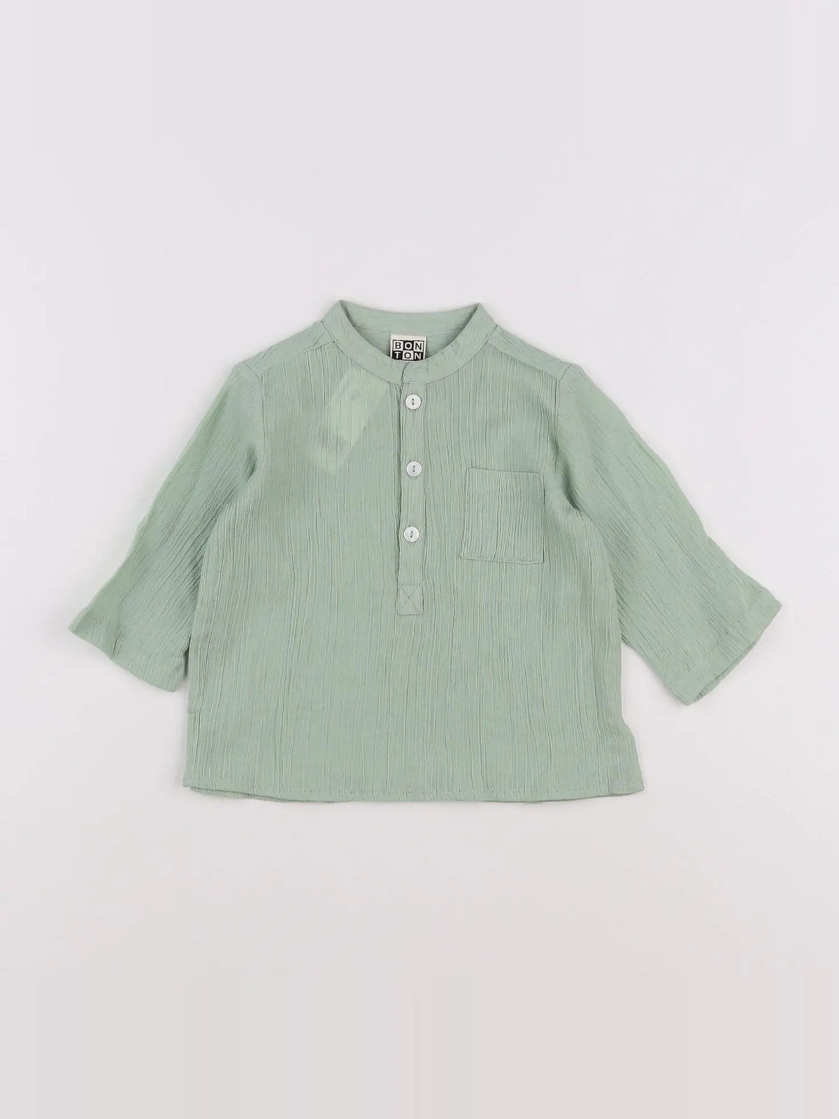 Bonton - chemise vert - 6 mois