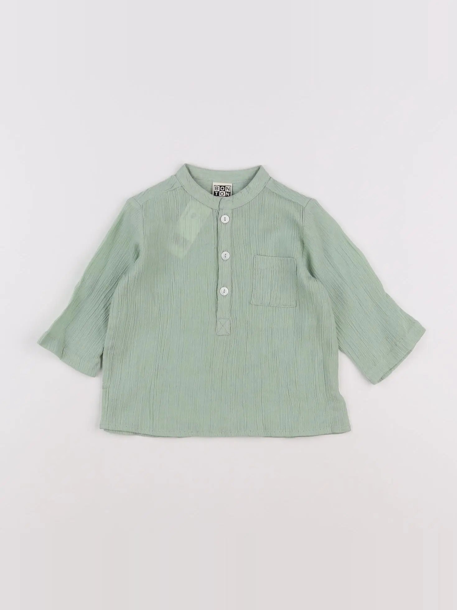 Bonton - chemise vert - 6 mois