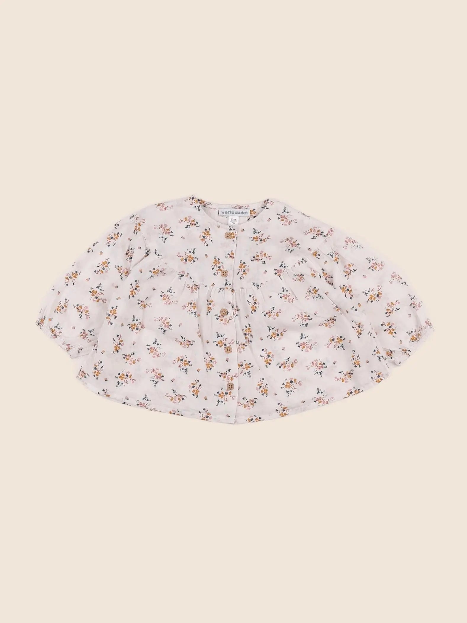 Vertbaudet - blouse beige - 6 mois