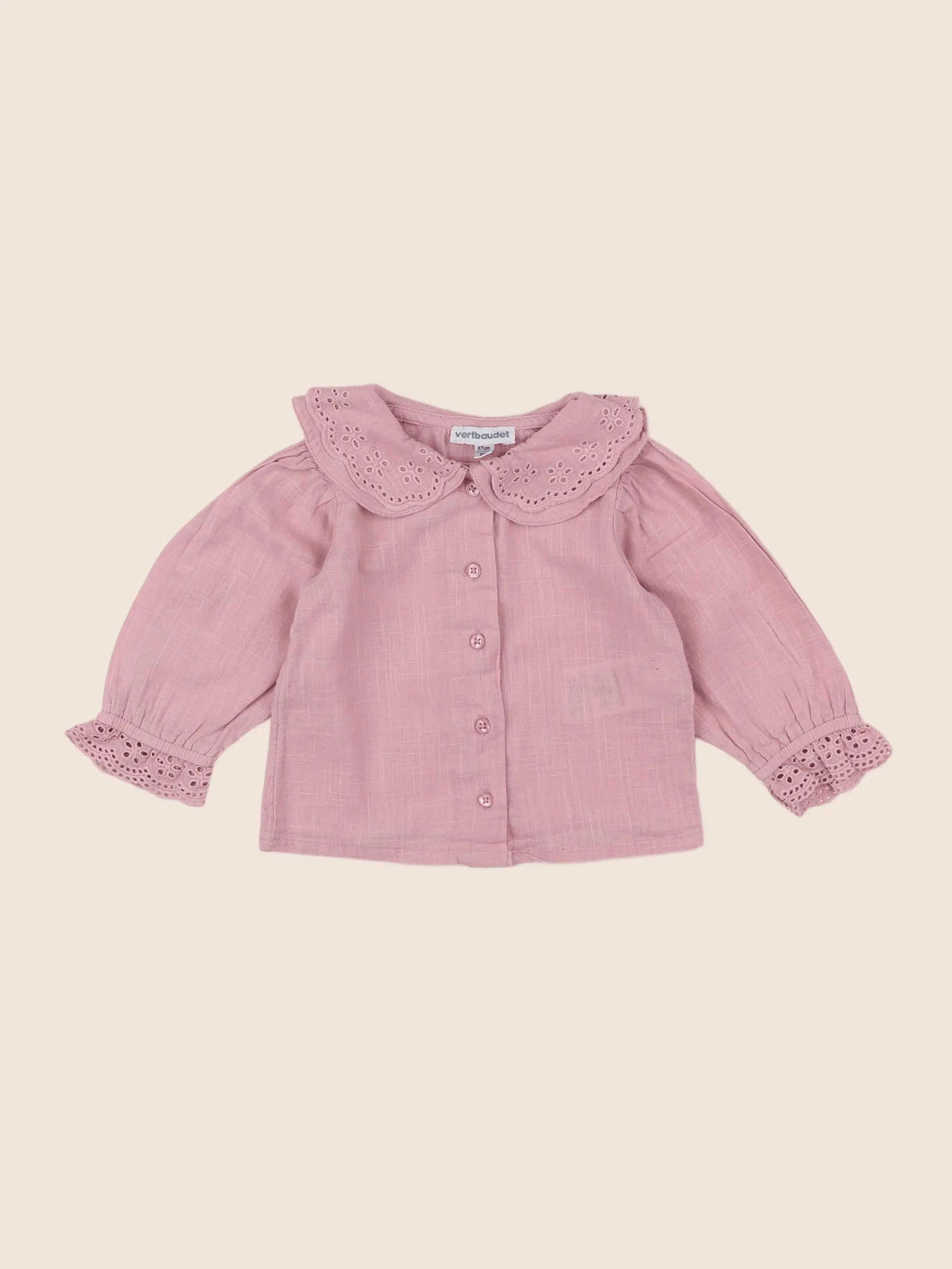 Vertbaudet - blouse rose - 6 mois