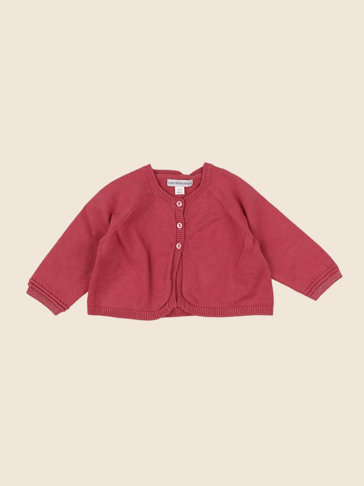 Vertbaudet - gilet rose - 6 mois