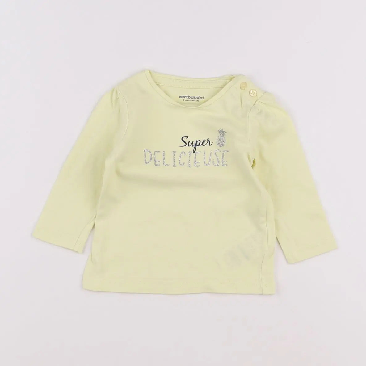 Vertbaudet - tee-shirt jaune, or - 3 mois