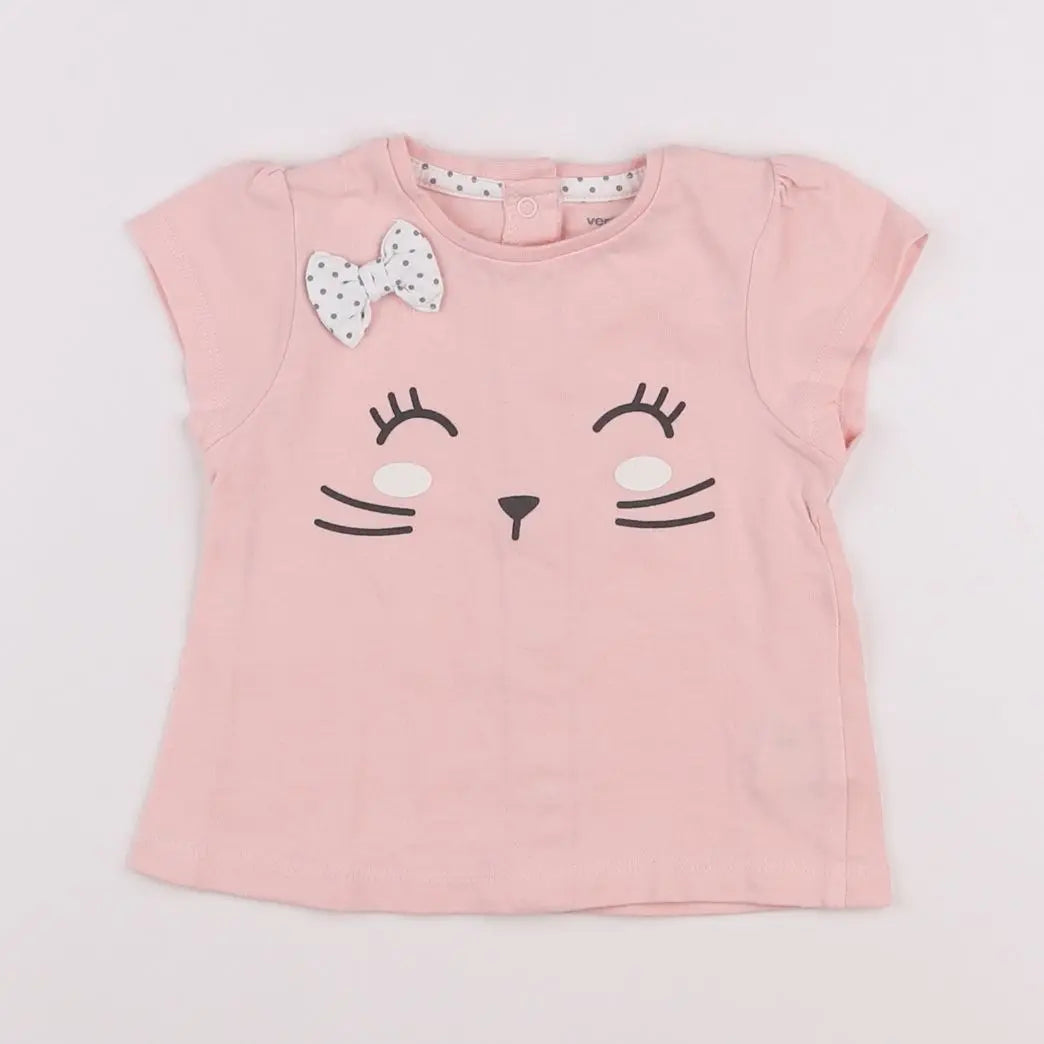 Vertbaudet - tee-shirt rose - 6 mois