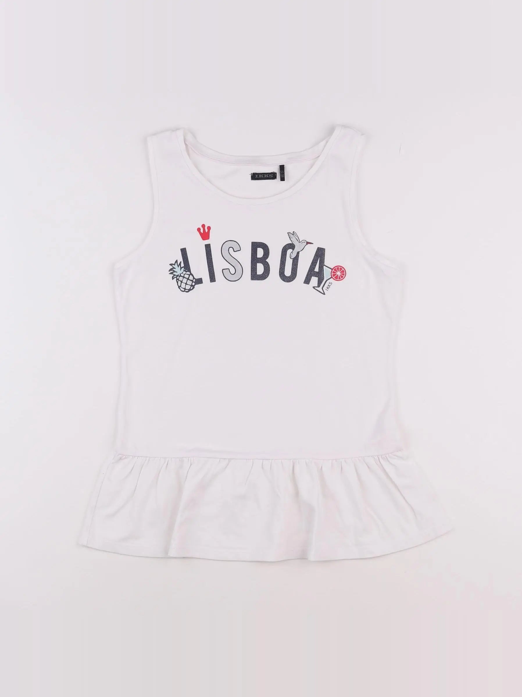 IKKS - débardeur blanc, argent - 12 ans