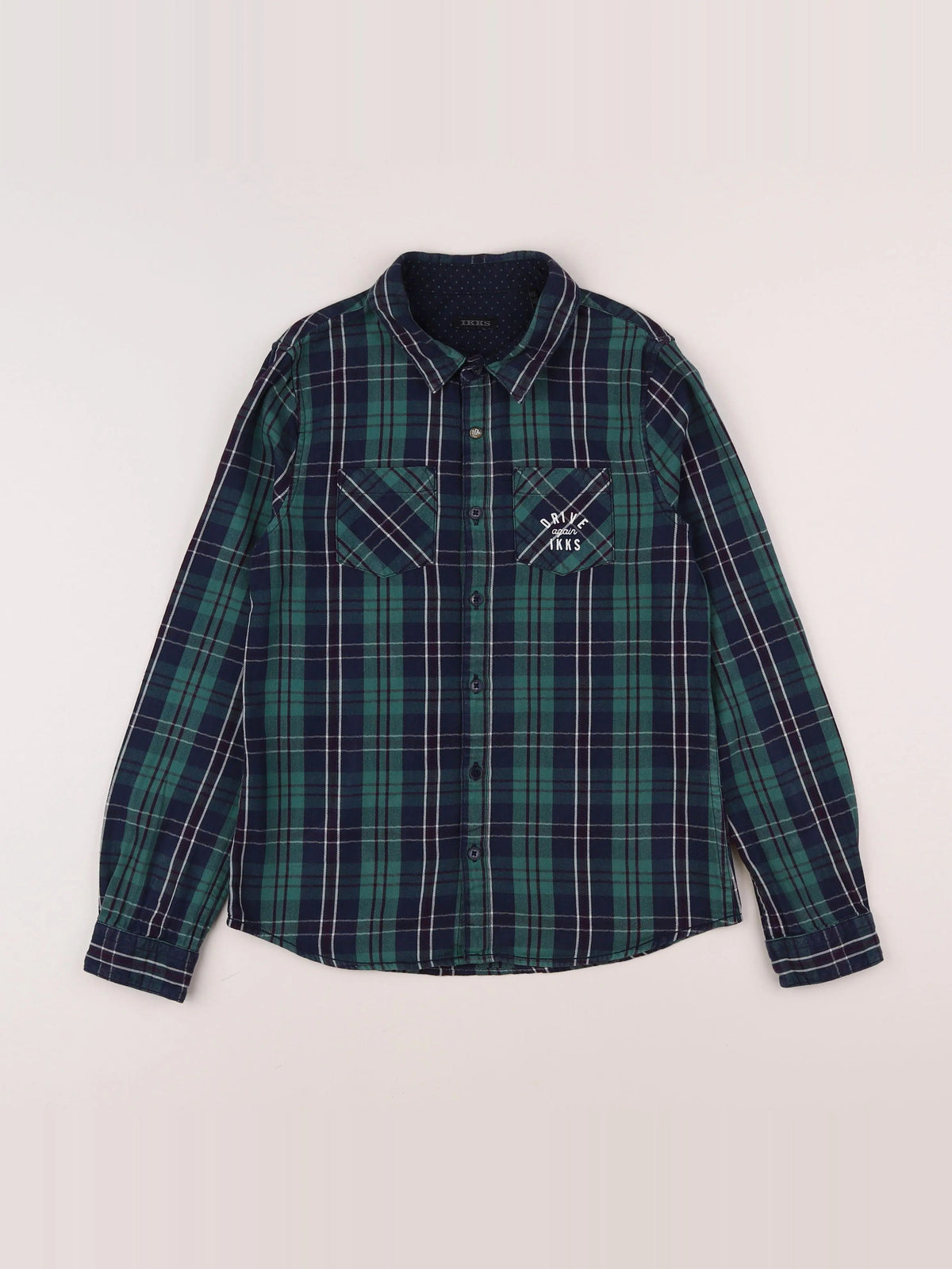 IKKS - chemise vert, bleu - 10 ans