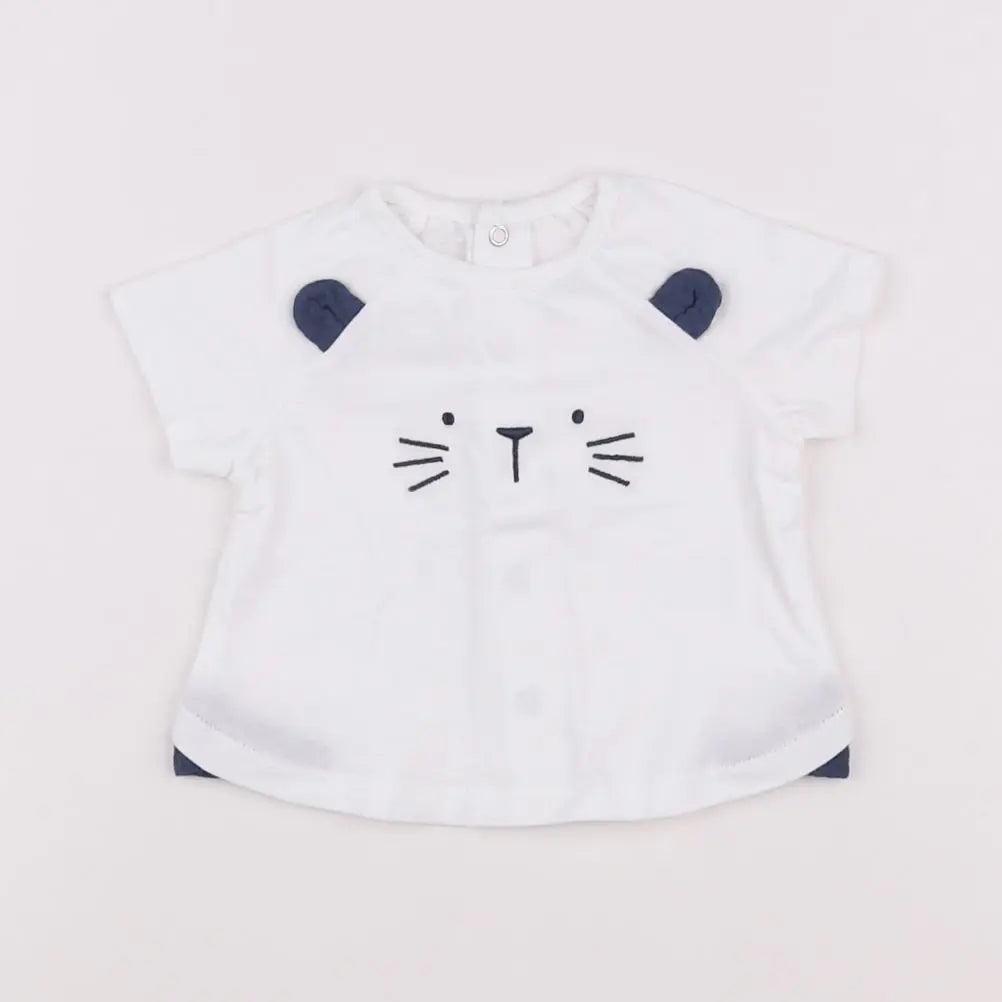 Vertbaudet - tee-shirt blanc - 3 mois