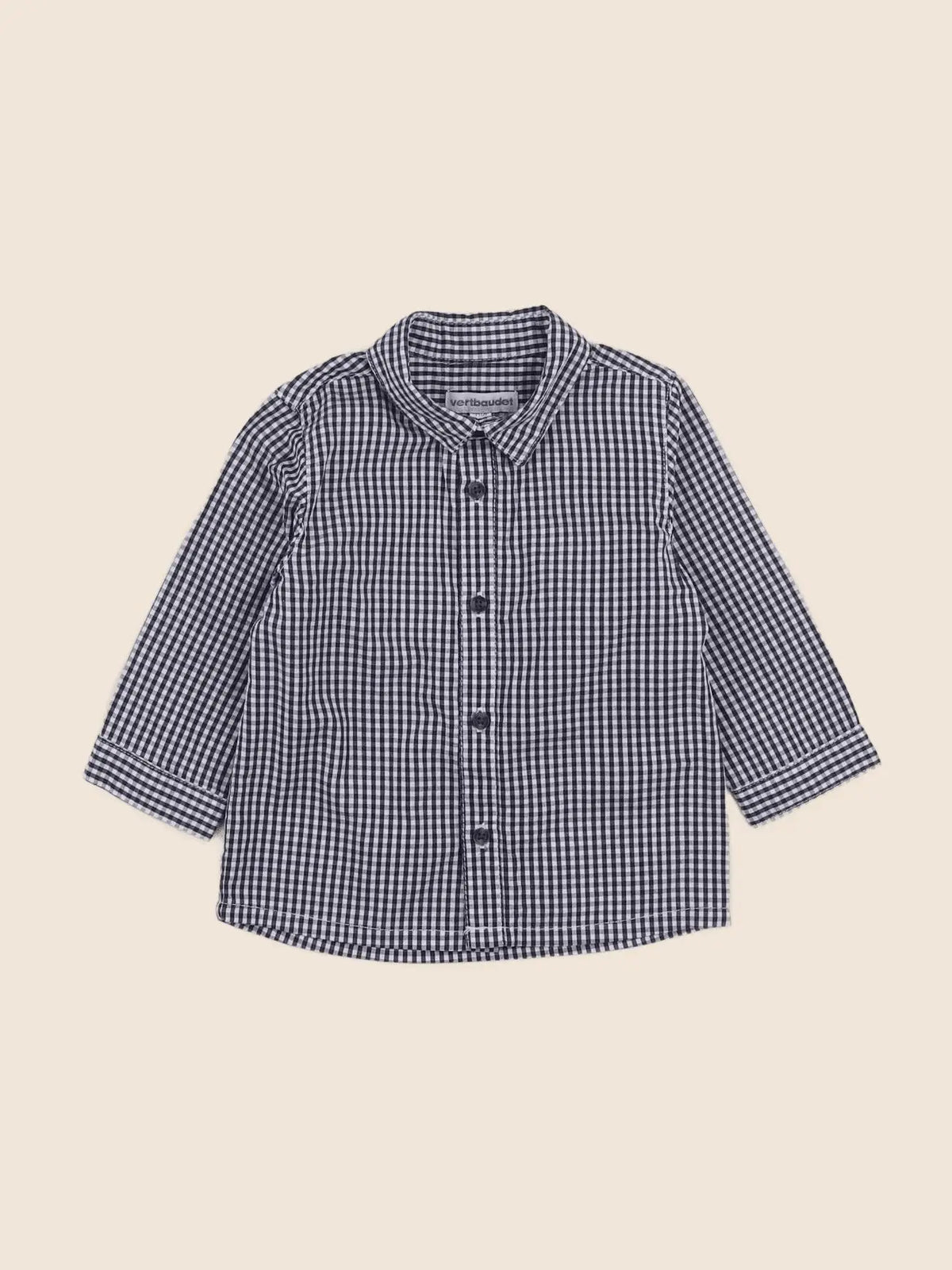 Vertbaudet - chemise bleu - 9 mois