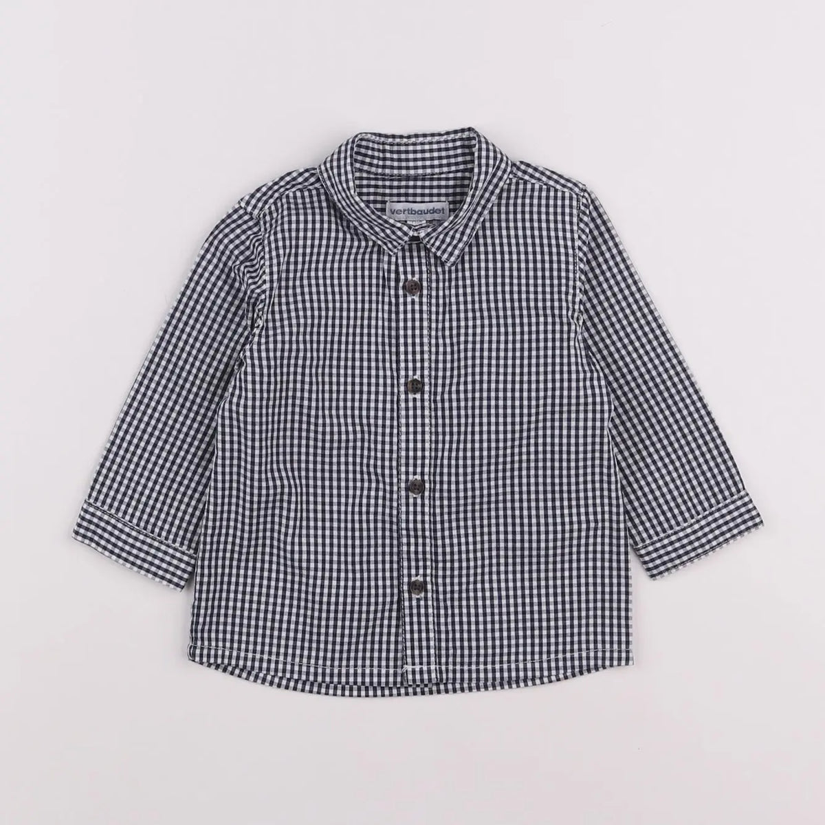 Vertbaudet - chemise bleu - 9 mois