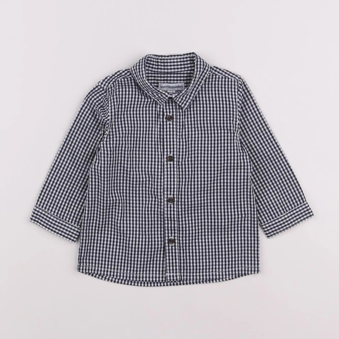 Vertbaudet - chemise bleu - 9 mois