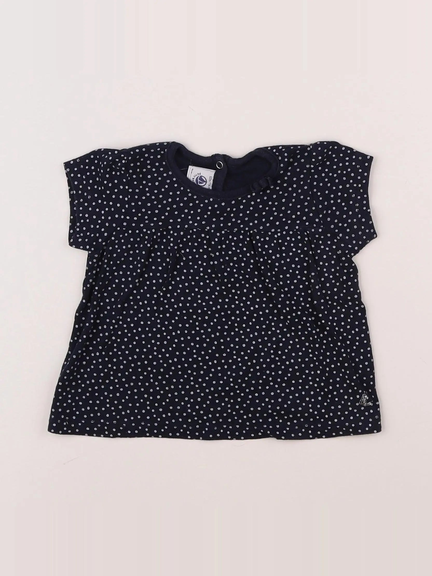 Petit Bateau - tee-shirt bleu, blanc - 12 mois