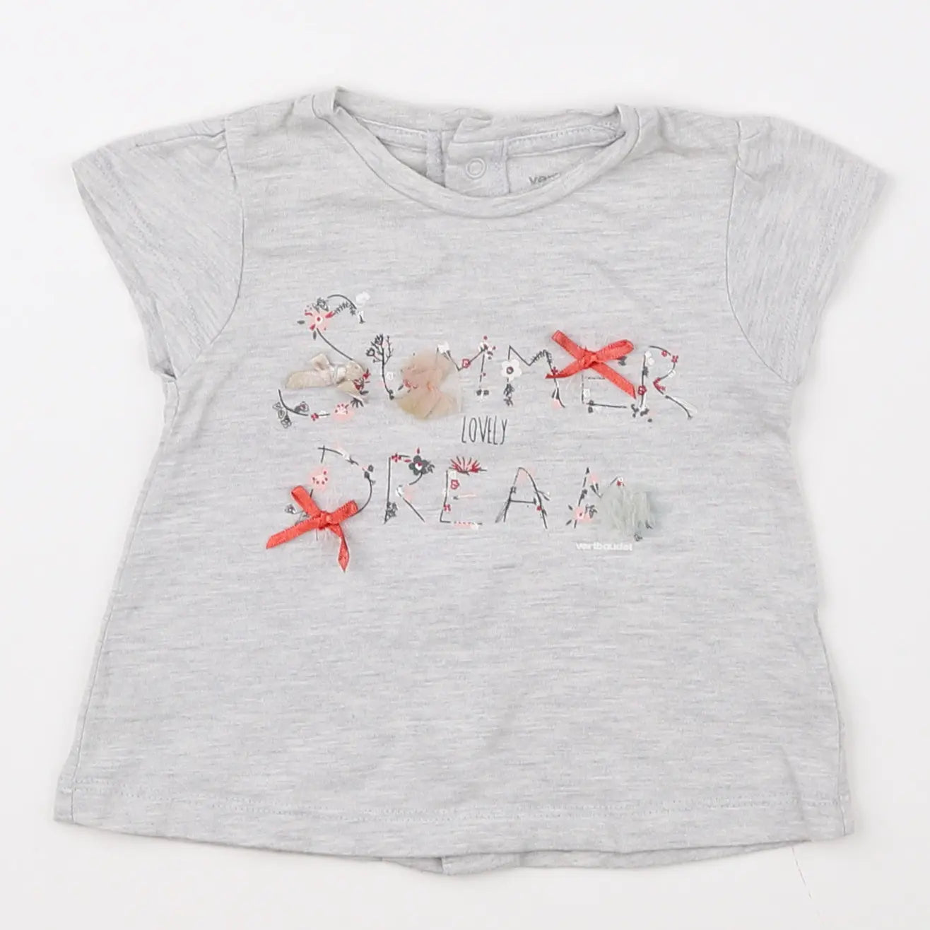 Vertbaudet - tee-shirt gris - 3 mois