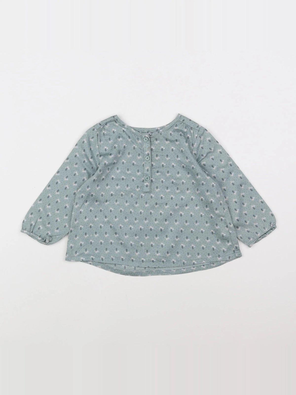 Boutchou - blouse vert - 12 mois