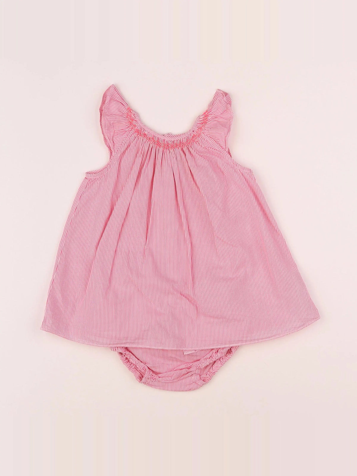 Jacadi - robe rose, blanc - 6 mois