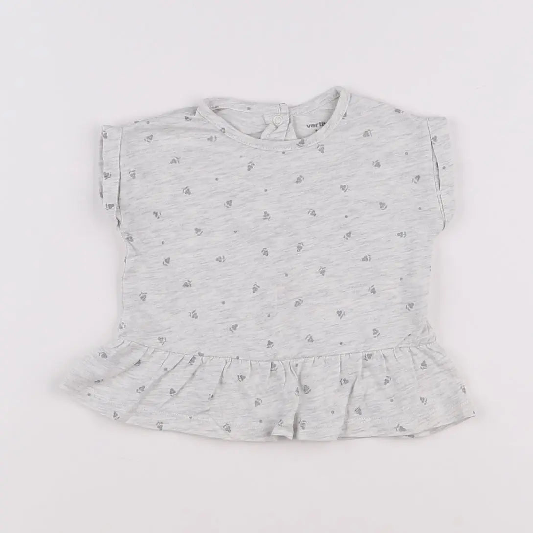 Vertbaudet - tee-shirt gris - 6 mois