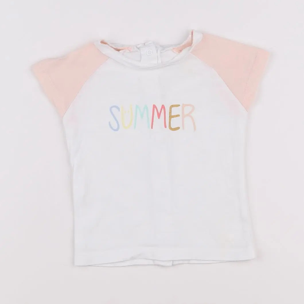 Vertbaudet - tee-shirt blanc - 6 mois